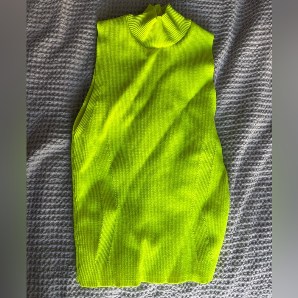 Zara Neon Yellow Sleeveless Top